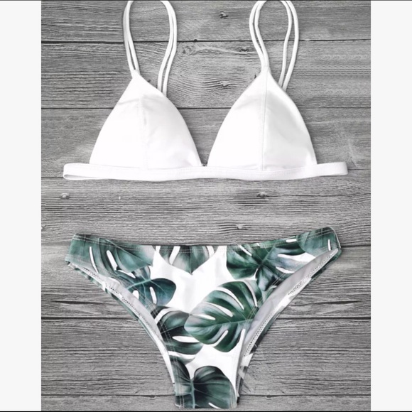 Jungle Print Double Straps Bikini Set - Picture 3 of 8